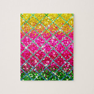 Glitzer Pink Snakeskin Puzzle