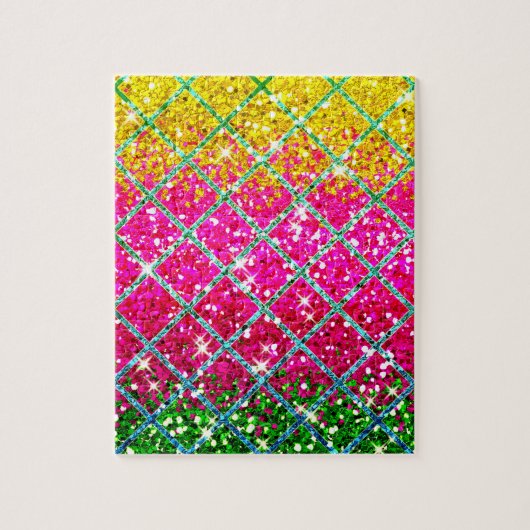 Glitzer Pink Snakeskin Puzzle (Vertikal)