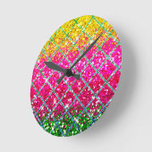 Glitzer Pink Snakeskin Runde Wanduhr (Winkel)
