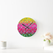 Glitzer Pink Snakeskin Runde Wanduhr (Zuhause)
