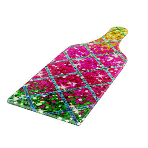 Glitzer Pink Snakeskin Schneidebrett