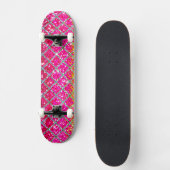 Glitzer Pink Snakeskin Skateboard (Vorderseite)
