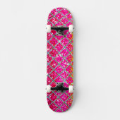 Glitzer Pink Snakeskin Skateboard (Vorderseite)