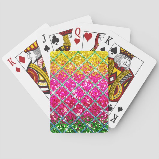 Glitzer Pink Snakeskin Spielkarten (Rückseite)