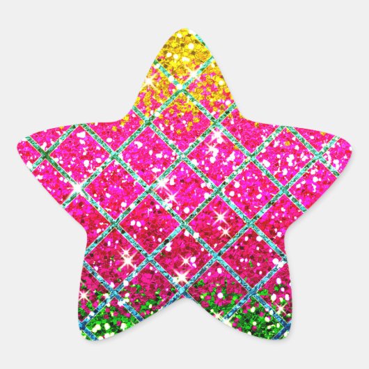 Glitzer Pink Snakeskin Stern-Aufkleber (Vorderseite)