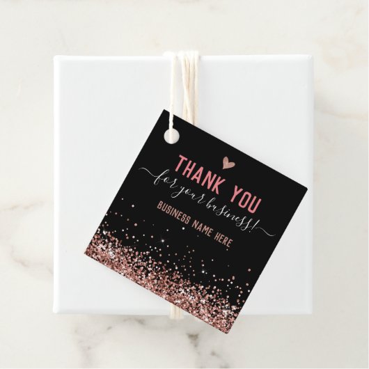 Glitzer Pink Vielen Dank Geschenkanhänger (Beispiel)