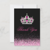 Glitzer Pink Vielen Dank Karten (Rückseite)