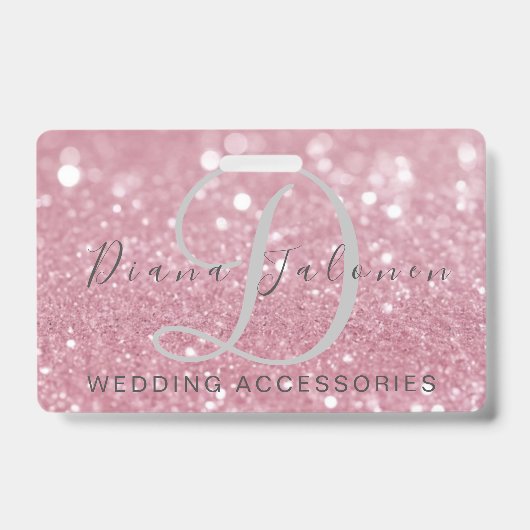 Glitzer Pink WEDDING ACCESSORIES Ausweis (Vorderseite)