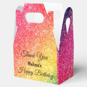 Glitzer Pink Yellow Gold Vielen Dank Geschenkschachtel (Geöffnet)