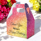 Glitzer Pink Yellow Gold Vielen Dank Geschenkschachtel