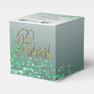 Glitzer Pisces & Green Glitzer Geburtstag Geschenkschachtel