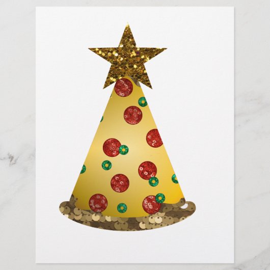 Glitzer Pizza Weihnachtsbaum Briefbogen (Vorderseite)