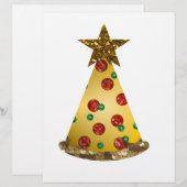 Glitzer Pizza Weihnachtsbaum Briefbogen (Vorne/Hinten)