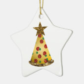 Glitzer Pizza Weihnachtsbaum Keramikornament (Links)
