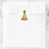 Glitzer Pizza Weihnachtsbaum Runder Aufkleber (Tasche)
