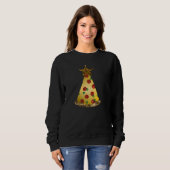 Glitzer Pizza Weihnachtsbaum Weibchen Sweatshirt (Vorne ganz)