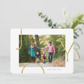 Glitzer Playful JOY Foto Feiertagskarte (Stehend Vorderseite)