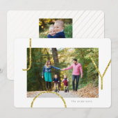 Glitzer Playful JOY Foto Feiertagskarte (Vorne/Hinten)