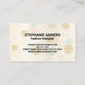 Glitzer Polka Dot Pattern Visitenkarte (Rückseite)