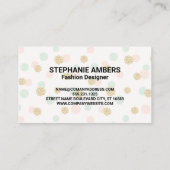 Glitzer Polka Dot Pattern Visitenkarte (Rückseite)