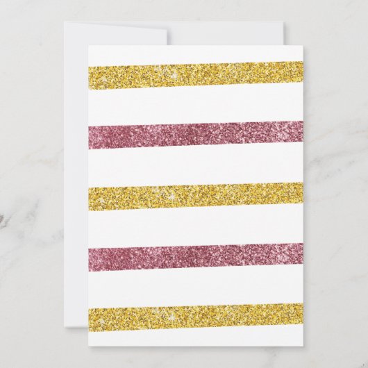 Glitzer Polka Dots 1. Geburtstag Einladung (Rückseite)