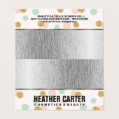 Glitzer Polka Dots | Natural Line Grain Visitenkarten (Außenseite Aufgefaltet)