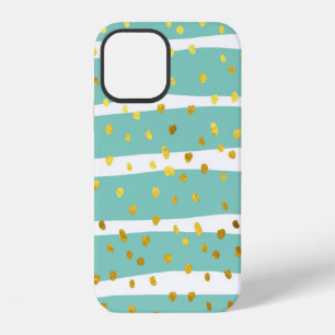 Glitzer-Polka-Punkte und Streifen-Illustrationsmus iPhone 12 Hülle