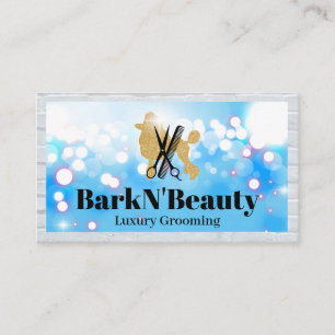 Glitzer Poodle   Grooming Tools   Glühen Visitenkarte