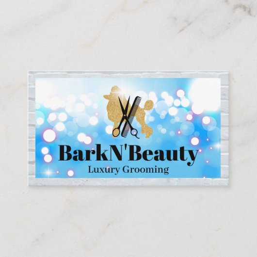 Glitzer Poodle | Grooming Tools | Glühen Visitenkarte (Vorderseite)