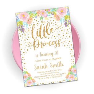 Glitzer Princess Einladung Geburtstag
