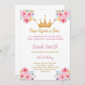 Glitzer Princess Einladung Geburtstag (Vorne/Hinten)