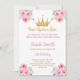 Glitzer Princess Einladung Geburtstag