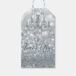 Glitzer Princess Silver Sparkle Glamour Geschenkanhänger