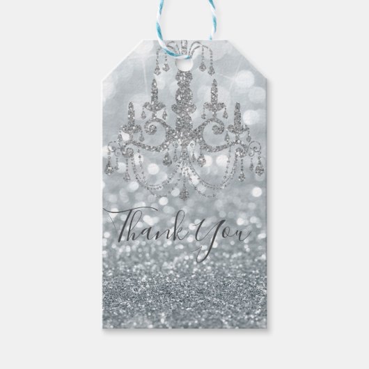 Glitzer Princess Silver Sparkle Glamour Geschenkanhänger (Vorderseite)