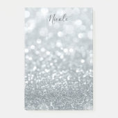Glitzer Princess Silver Sparkle Glamour Post-it Klebezettel (Vorderseite)
