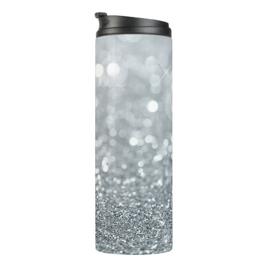 Glitzer Princess Silver Sparkle Glamour Thermosbecher (Nach rechts gedreht)