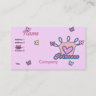 Glitzer-Prinzessin-Design Visitenkarte