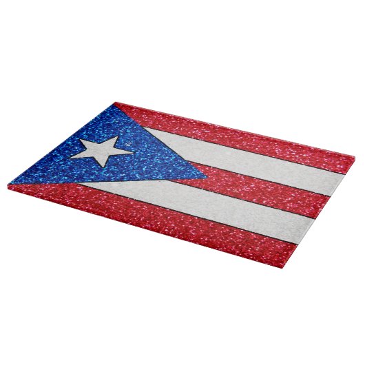 Glitzer-Puerto- Ricoflaggenglasschneidenbrett Schneidebrett (Ecke)