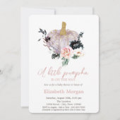 Glitzer Pumpkin, Blume Wasserfarben Kinderdusche Einladung (Vorderseite)