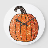 Glitzer Pumpkin Große Wanduhr (Vorderseite)
