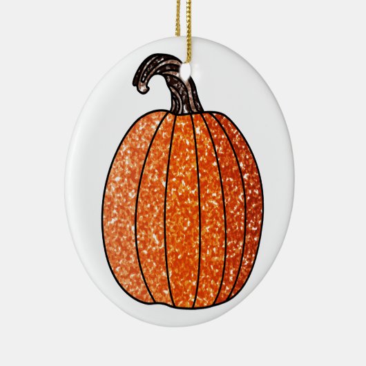 Glitzer Pumpkin Keramik Ornament (Rechts)