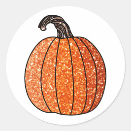Glitzer Pumpkin Runder Aufkleber