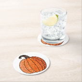 Glitzer Pumpkin Runder Pappuntersetzer (Vor Ort)