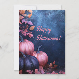 Glitzer Pumpkins Halloween-Grußkarte Einladung