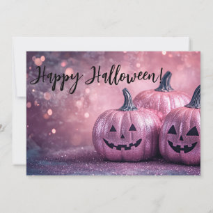 Glitzer Pumpkins Halloween-Grußkarte Einladung