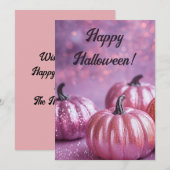 Glitzer Pumpkins Halloween-Grußkarte Einladung (Vorne/Hinten)