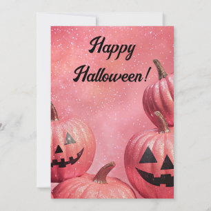 Glitzer Pumpkins Halloween-Grußkarte Einladung