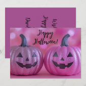 Glitzer Pumpkins Halloween-Grußkarte Einladung (Vorne/Hinten)