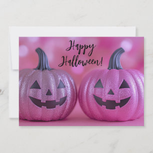 Glitzer Pumpkins Halloween-Grußkarte Einladung