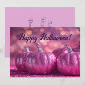 Glitzer Pumpkins Halloween-Grußkarte Einladung (Vorne/Hinten)